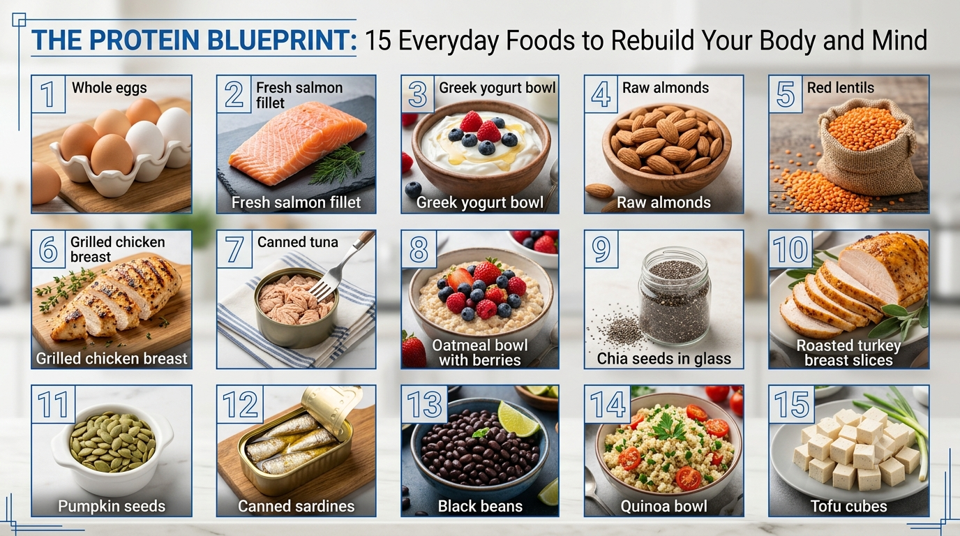 The Protein Blueprint: 15 Everyday Foods to Rebuild Your Body and Mind