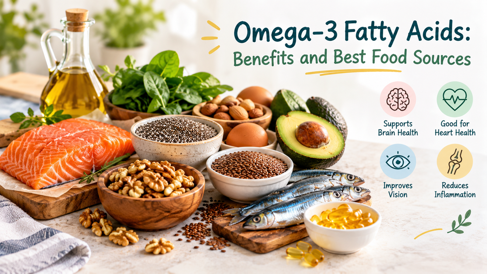 Omega-3 Fatty Acids: Benefits and Best Food Sources